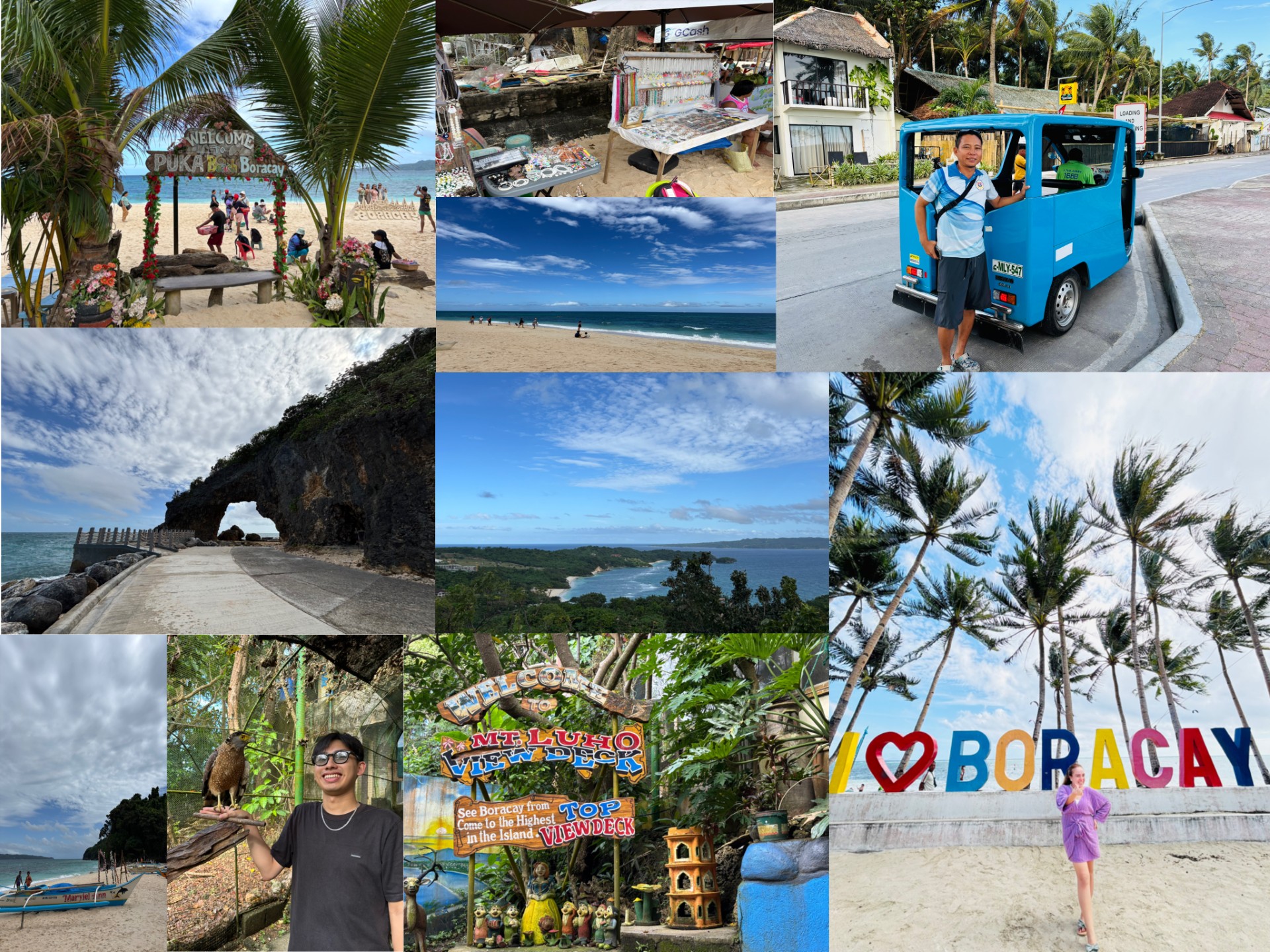 ボラカイ島の大自然を堪能！定番観光地周遊ツアー！
bulabog beach、Mt.Luho view deck、puka beach