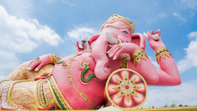 【日本語ガイド】ピンクのガネーシャ＋インスタ映えワットパクナムツアー