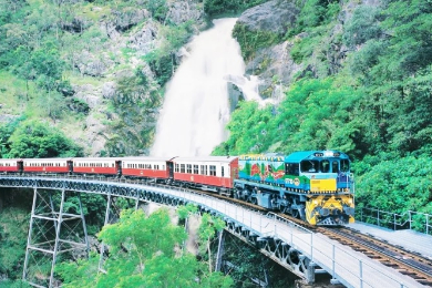 【ひとり参加もOK】世界遺産キュランダ観光　スカイレール＆キュランダ列車チケット/往路送迎付き　ガイドなしフリープラン