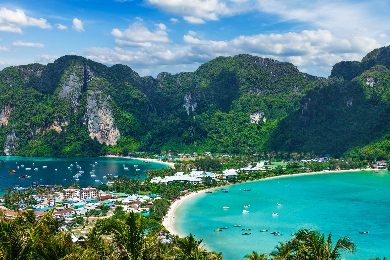 日本語ガイドアレンジ可能！スピードボートで行くピピ島&ターコイズブルーの海に囲まれたバンブー島ツアー